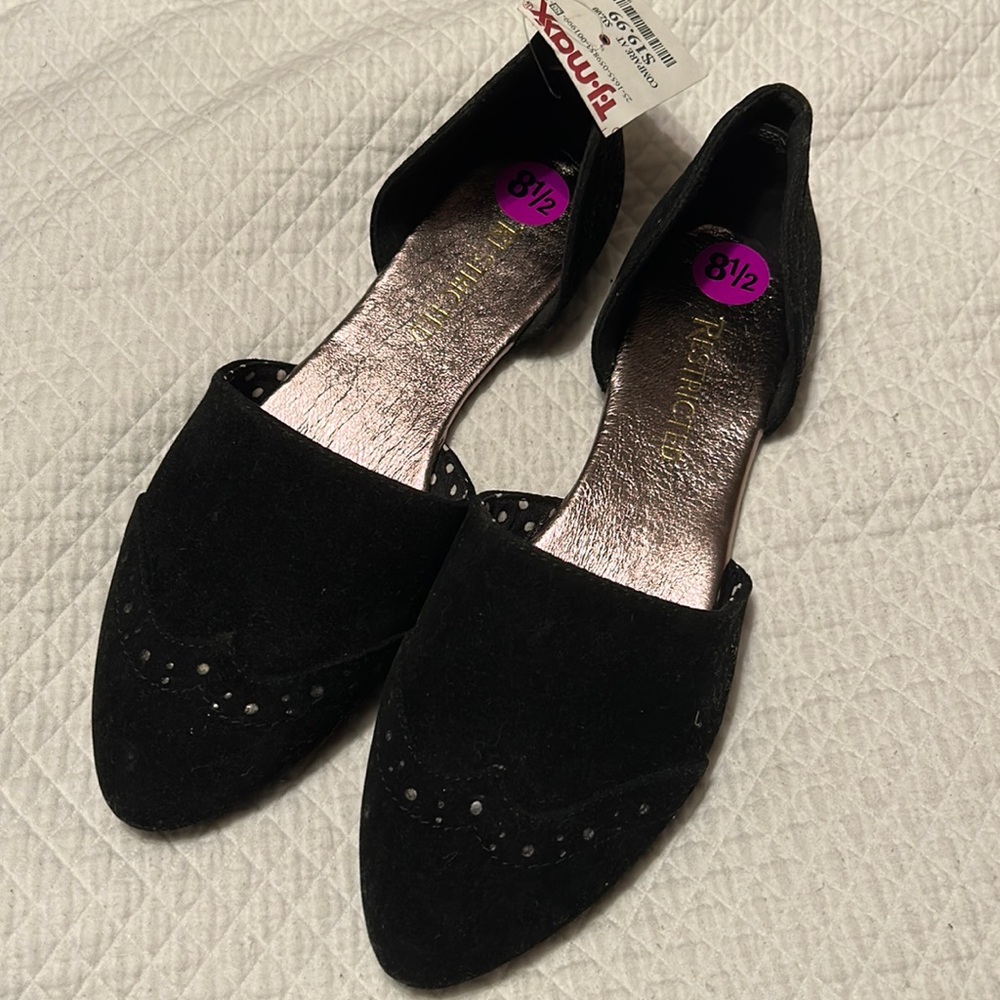 Black suede flats